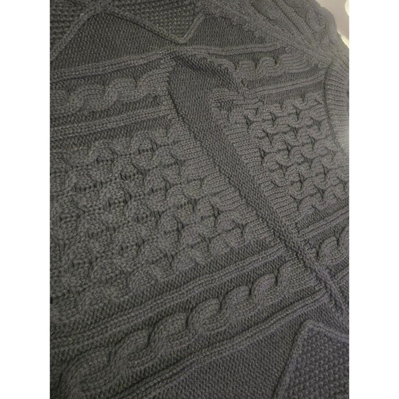 Nike Mens Sz Small Cable Knit Big Swoosh Sweater Black DQ5176 010 $175 - Picture 7 of 9